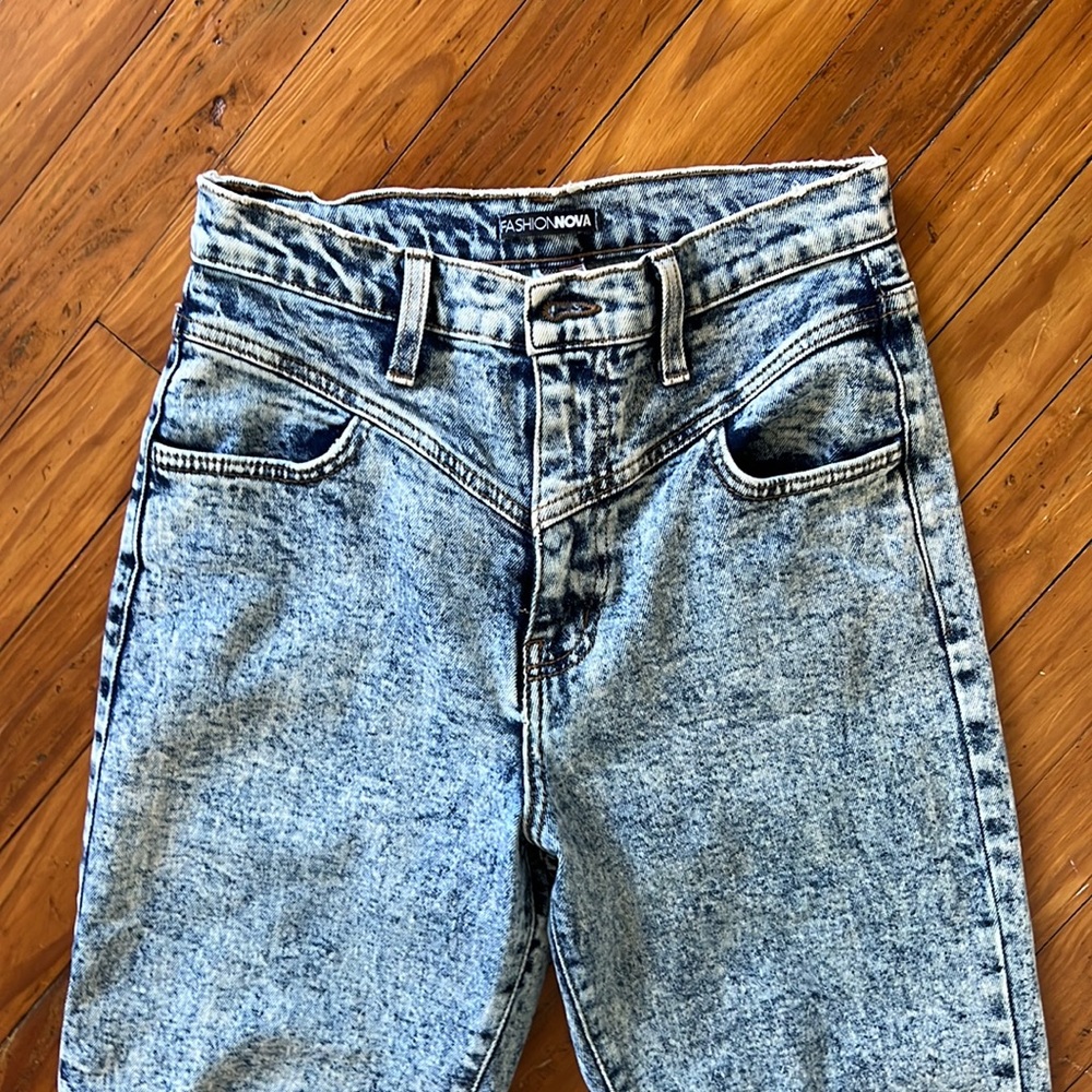 FASHION NOVA vintage acid wash high rise jeans